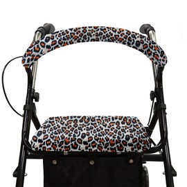 Spring Season Wheelchair Seat Cushion & Backrest, Ergonomic, Comfortable, Durable, Breathable, Waterproof, Easy Care - For Maximum Comfort & Support for Wheelchair Users (Leopard Print)
