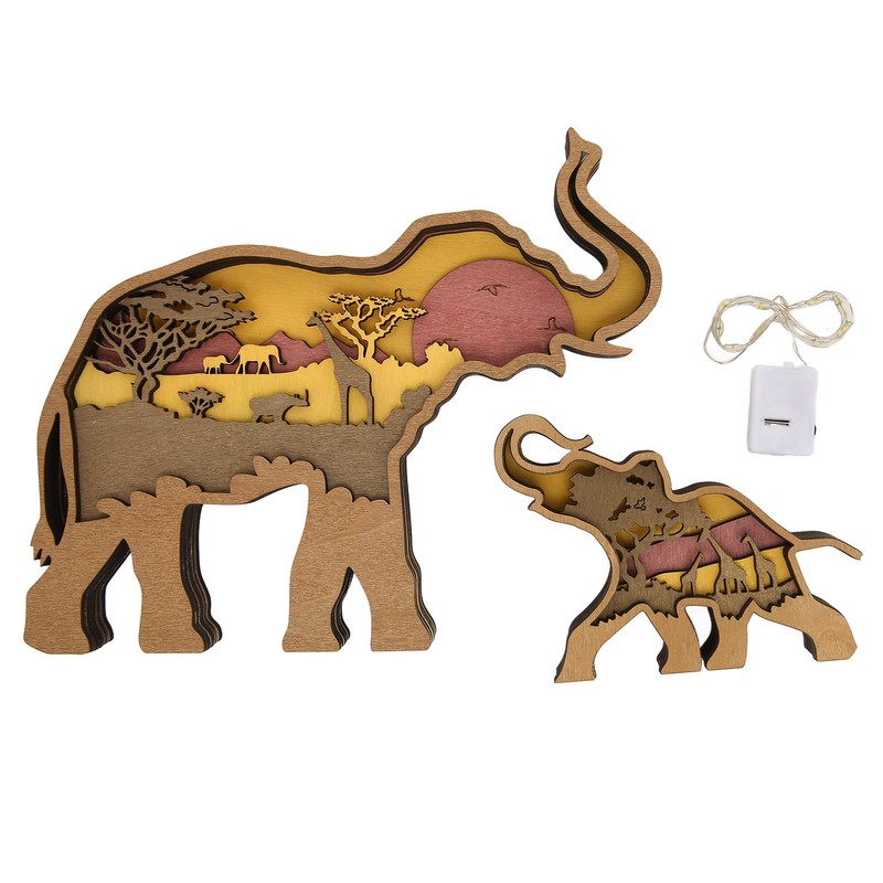 Elephant Statue Boxwood Mechanical Engraving Safe Durable Exquisite Details Elephant