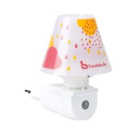 Badabulle B015010 LED-Nachtlicht mit Schirm für die Steckdose, mit Tag/Nacht-Einschaltautomatik, Mehrfarbig (Rosa/Gelb/Mehrfarbig)