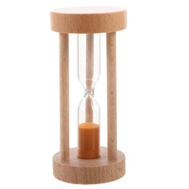 Gatuida 3 Wooden Sandglass Timer Decorative for Home and Office Handmade Orange Sand Clock for Study and Leisure Unique Tabletop Ornament