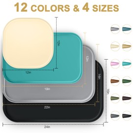 Silicone Pet Feeding Mat with Raised Edge for Food and Water, Dog Bowl Mats, Cat Bowls Placemat with High Lip for Floor Waterproof, Rubber Tray for Cats and Dogs 19 x 12 x 0.7 White Sand (Yellow Cast)