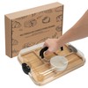 WILLKOMMEN Charcuterie Board with Lid- 6 Section Rectangular Serving Tray