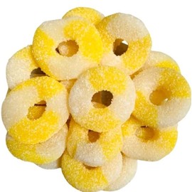 SweetGlob Sour Gummy Rings Candy (Pineapple, 2 Pound)