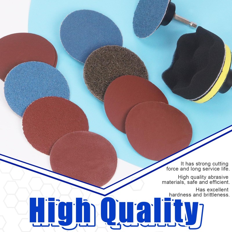 Glarks 120Pcs Sanding Discs Assortment Kit, 3 Inch Quick Change