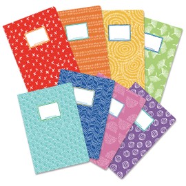 Papierdrachen 8 high-quality cardboard file folders for children, DIN A4, rainbow motif, flat binder made of 350 g/m² cardboard, set number 1