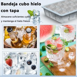 3 PCS Cubitera de silicona, Bandejas de Silicona para Cubitos de Hielo Moldes de Cubitos Reutilizables, Molde para hacer hielo, Fácil de apilar, no tóxico, seguro y duradero, 3 x 15 Compartimentos