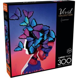 Buffalo Games - Sharif the Artist - Mariposas - 300 Piece Jigsaw Puzzle for Adults Challenging Puzzle Perfect for Game Nights - Finished Size is 21.25 x 15.00