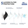 KN95 Face Masks Black Adults - 100 Pack Disposable Masks