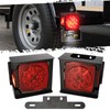 Partsam 2pcs Waterproof Square Led Trailer Light Kit Red LED