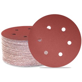 Meccion 150mm Sanding Discs 50pcs Sander Discs Pads 6 Inch 6 Holes Hook and Loop Sander Paper for Random Orbital Sander (150 Grits, 50)