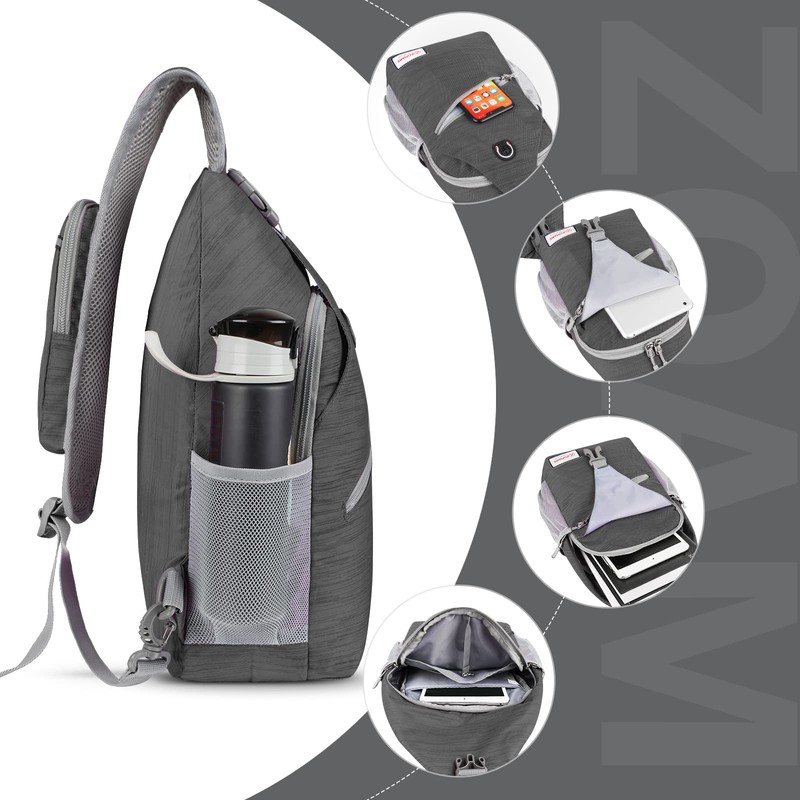ZOMAKE Sling Bag,Small Crossbody Sling Backpack,Water Resistant Shoulder Bag Anti