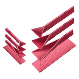 POLYGONS - Original Flat 3-in-1 Folding Measuring Spoons | 2 Spoons fold into 6 Sizes | Magnetic | DuraBend Tech lasts 100k+ folds | LeakProof for Wet & Dry | Gift Packaging | Baking/Cooking (Maroon)