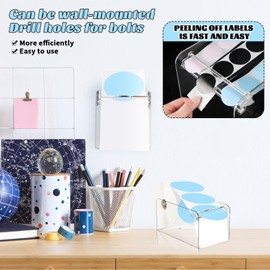 Saypacck Manual Label Dispenser Acrylic Adjustable Label Holder Sticker Dispenser Clear Sticker Roll Dispenser Sticker Holder Organizer Label Stand for Office Home Business Tabletop (10 x 6 x 6 Inch)