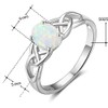 925 Sterling Silver Oval Cut Fire Opal Celtic Knot Wedding