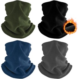 Unbranded Winter Fleece Neck Warmer Ski Face Mask Balaclava Neck Gaiter Windproof Bandana - Green