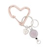 FLOWERING Carabiner (with reel) Heart GKH0013-PG (Pink Gold)