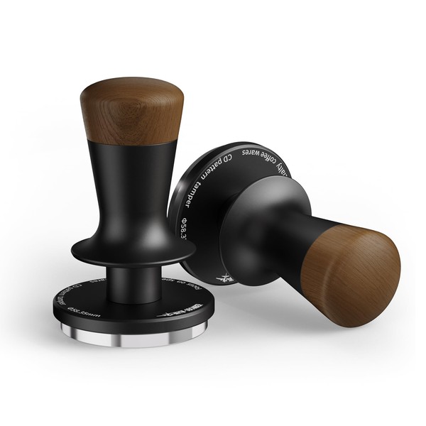 MHW-3BOMBER 58mm Coffee Tamper, Wooden Espresso Tamper Tool with 2
