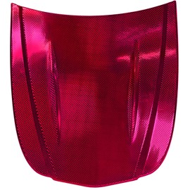 VViViD+ Holographic Chrome Weave Carbon High-Gloss Vinyl Car Wrap (5ft x 5ft, Red)