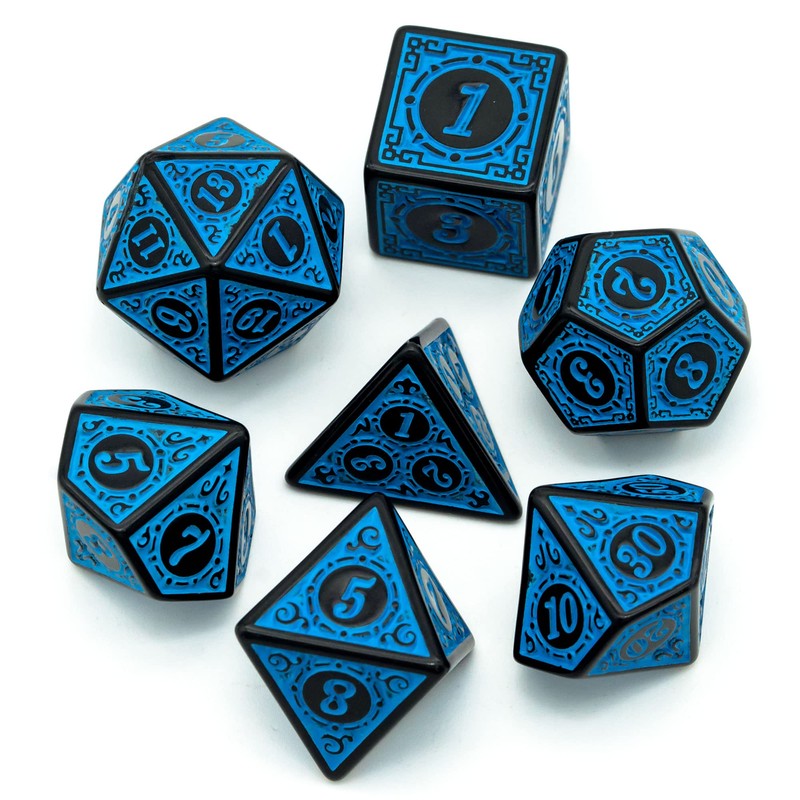 Cusdie 7Pcs/Set DND Dice Set D&D Polyhedral Dice for TTRPG