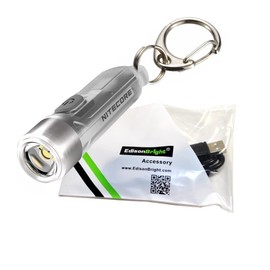 NITECORE Tiki 365nm UV/High CRI White Rechargeable Keychain/Gemstone ID Flashlight with EdisonBright Brand USB Charging Cable