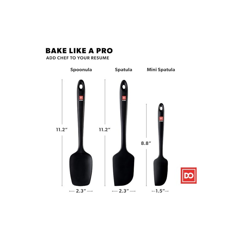 DI ORO Silicone Spatula Set - Heat Resistant Kitchen Scrapers