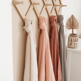 Konssy Muslin Swaddle Blankets for Girls Boys, 2 Pack Receiving Baby Blanket Large 47 x 47 inches, Soft Breathable Swaddling Wrap for Unisex Newborn (Sunbeam Yellow,Coffice)