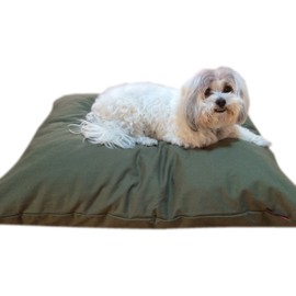 ehomegoods DIY Durable Olive Green Canvas Cover for Pet Bed or Pillow + Internal Half Waterproof Half Water Resistant Case for Small to Medium Dogs - Covers ONLY Flat Style (Green Canvas, 36''x29'')