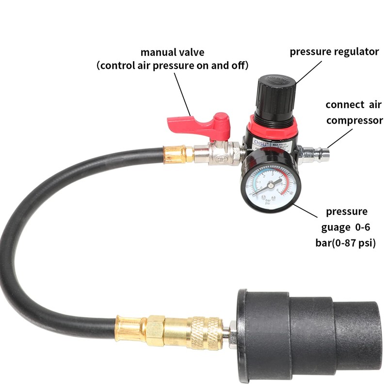 DPTOOL Turbo System Leakage Tester Turbocharger Air Pressure Guage Cooling