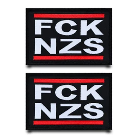 Pack of 2 FCK NZS Funny Patch Removable Patches with Embroidery Tactical Military Flag Patch Applique for Bags Jacket Vest Clothing Baseball Cap Backpacks Outdoor