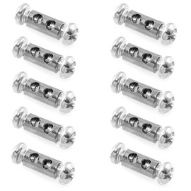 JEYORZY Wire Clamp, Set of 10 Wire Rope Clips with Screw Caps for 1-2 mm Cable, Double Ended Steel Cable and Wire Clamps, for Fixing Wire Ropes and Clotheslines, for Metal Rope and Cable