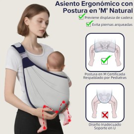 Cangurera Portabebés Ergonómico 2 Pcs Transpirable Canguro
