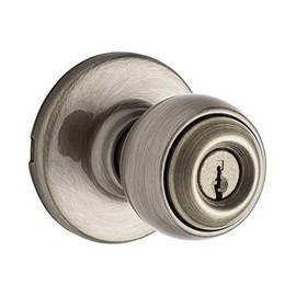 Kwikset 450P Security Series Polo Storeroom Function Keyed Entry Door Knobset - Satin Chrome