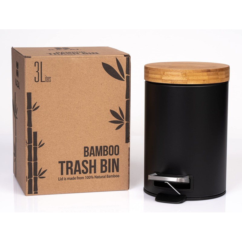 Kazai. 3L Designer Bathroom Bin | Superior Bamboo | Soft