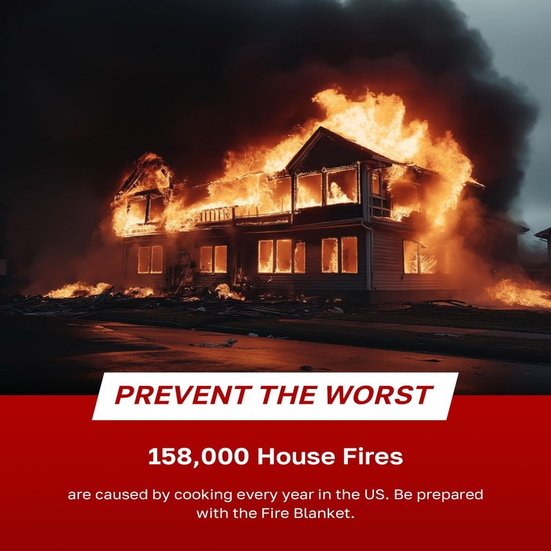 Signature Series Fire Blanket, Flame Suppression Fiberglass Blanket for Home