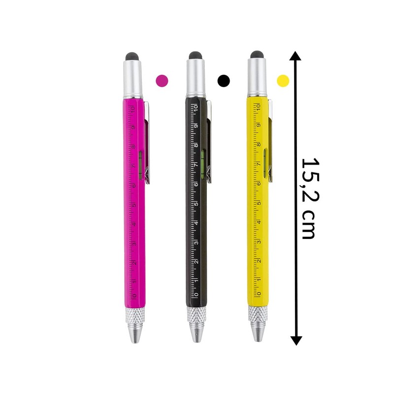 TRENDHAUS Multifunctional Ballpoint Pen, 6-in-1 Gift for Men, Gift Ideas