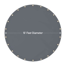 Covers & all Round Tarps, 12 Oz Made of Waterproof Tear and UV-Resistant Fabric, Multipurpose for Pool Patio Garden Equipment Sports Fields (10 Feet, Gray)