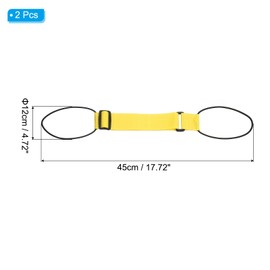 PATIKIL Luggage Straps Bag Bungee, 2 Pcs Suitcase Straps Adjustable Belt for Add a Bag Easy to Travel Elastic Strap Belt Handle Handbag Backpack, Yellow