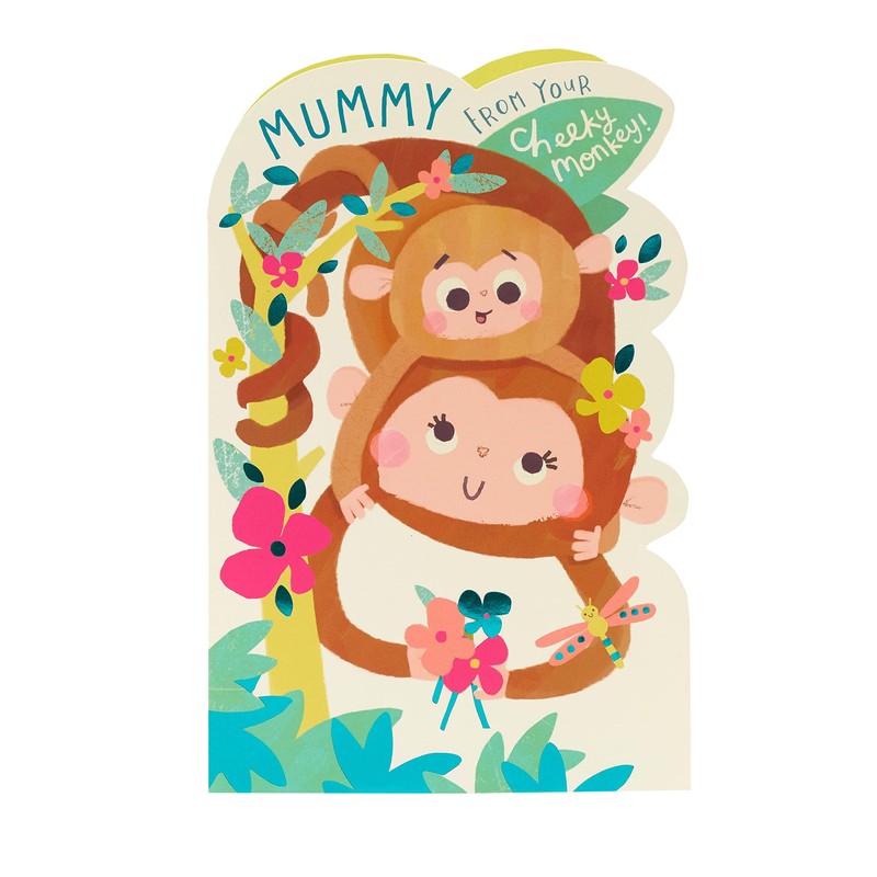 UK Greetings Mother's Day Card With Envelope - Cheeky Monkey
