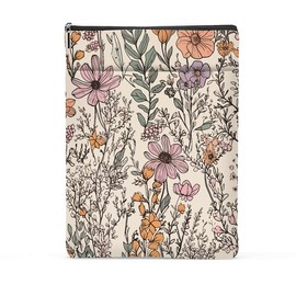 Floral Book Sleeve, Wildflower Book Covers for Paperbacks, Garden Flowers Book Pouch Book Protector, Book Lovers Gifts for Women Girls Friend, Book Accessories Book Club Gifts Christmas Birthday Gifts