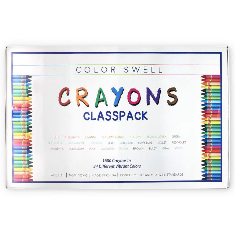 Color Swell Bulk Crayon Classpack - 1680 Crayons in 24