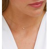 ASCOMY Tiny 14k Gold Plated Round Cubic Zirconia Solitaire Choker