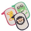 DECHOUS 3 pcs Cartoon Sponge Absorbent Shower Scrubber for Gentle