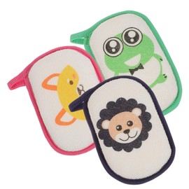 DECHOUS 3 pcs Cartoon Sponge Absorbent Shower Scrubber for Gentle Bathing Safe Reliable Body Cleaning Sponges for Boy Girl