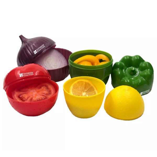 Unbranded 4pcs Containers Vegetable Storage With Onion Pepper Lemon Tomato