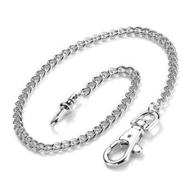 BOSHIYA Pocket Watch Chain Gold/Silver Lobster Clasp Vintage Albert Vest Chain Pocket Watch Chains for Men with Box, silver, Versatile