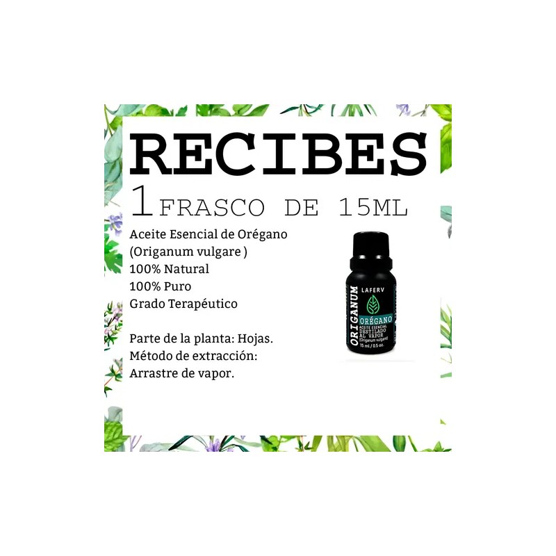 Aceite Esencial Orégano 15 Ml 100 Puro