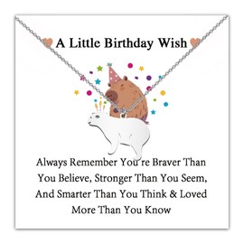WUSUANED Funny Capybara Necklace Animal Lover Jewelry Capybara Birthday Wish Gift Cappy Lover Gift Capybara Fan Gift