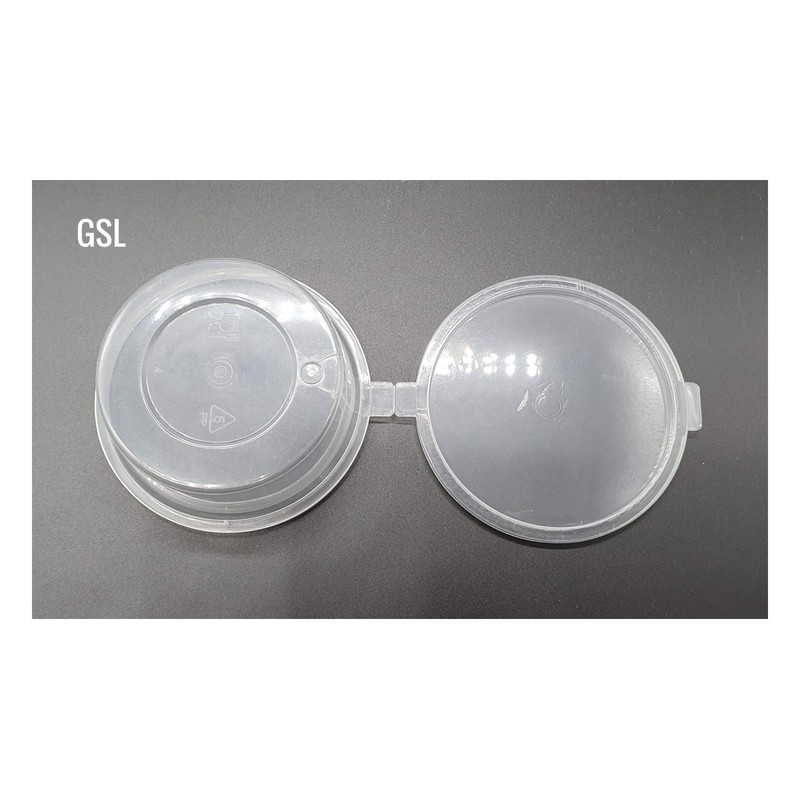 100 x 60ml Hinged Lid Food Grade Plastic Round Containers