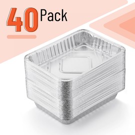 UNCO- Grill Drip Pans Aluminum, 8.5" x 6" x 1.3", 40 pcs, Compatible with Weber Spirit Series, Genesis Series, Q Series Grills, Drip Pan Liners, Grease Pan Liner, Grill Drip Pans for Outdoor Grill