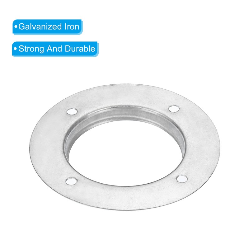 PATIKIL 4" Duct Connector Flange, 2 Pack Metal Straight Pipe